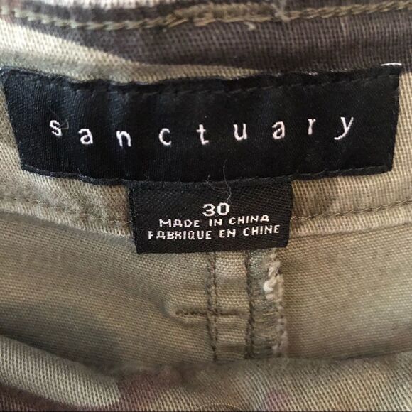 Sanctuary Sz 30 Army Green Camo Cargo Straight Leg Pocket Military Vibe Pants - Picture 6 of 7